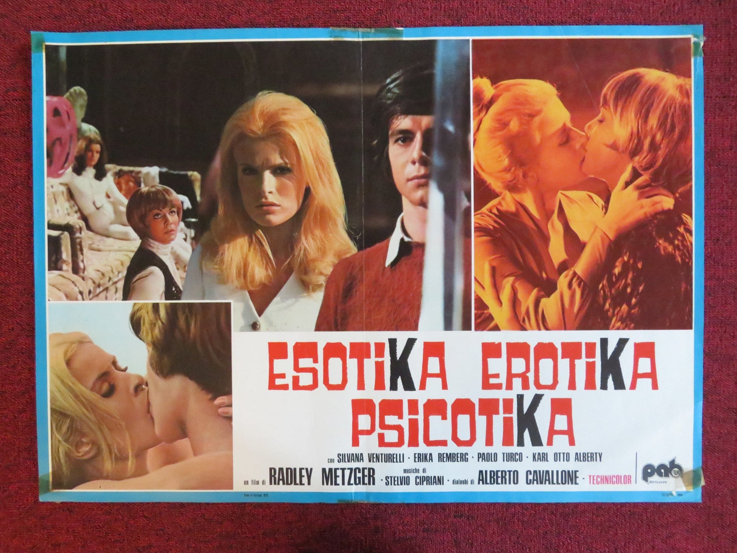 THE LICKERISH QUARTET - A ITALIAN FOTOBUSTA POSTER SILVANA VENTURELLI 1975 Rendezvous Cinema Movie posters