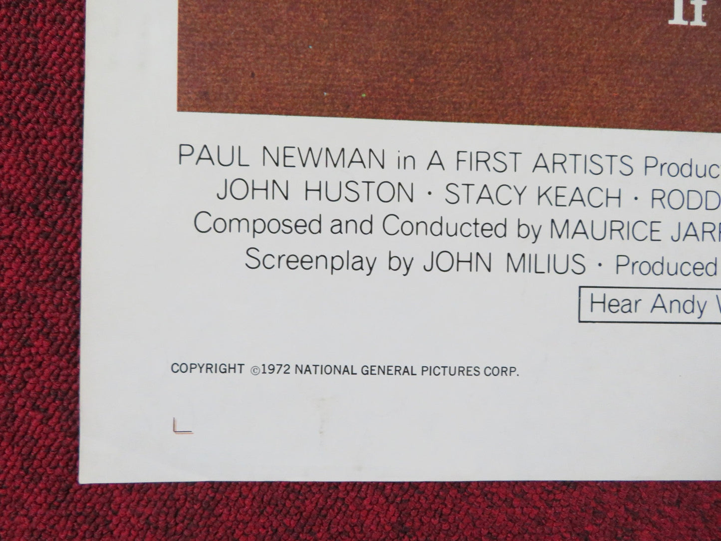 THE LIFE AND TIMES OF JUDGE ROY BEAN FOLDED US ONE SHEET POSTER PAUL NEWMAN 1972 Rendezvous Cinema Movie posters