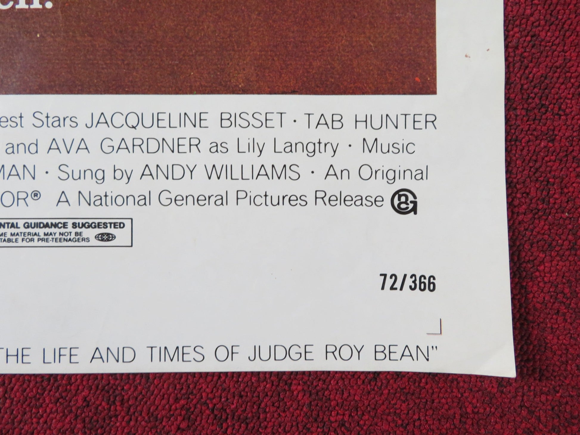 THE LIFE AND TIMES OF JUDGE ROY BEAN FOLDED US ONE SHEET POSTER PAUL NEWMAN 1972 Rendezvous Cinema Movie posters