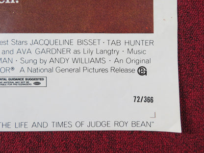 THE LIFE AND TIMES OF JUDGE ROY BEAN FOLDED US ONE SHEET POSTER PAUL NEWMAN 1972 Rendezvous Cinema Movie posters