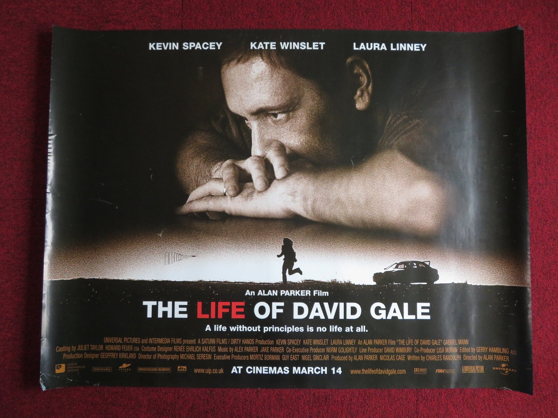 THE LIFE OF DAVID GALE UK QUAD (30"x 40") ROLLED POSTER SPACEY WINSLET 2003 Rendezvous Cinema Movie posters