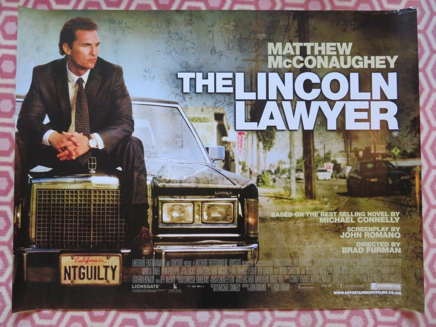 THE LINCOLN LAWYER QUAD (30"x 40") ROLLED POSTER MATTHEW MCCONAUGHEY 2011 Movie posters