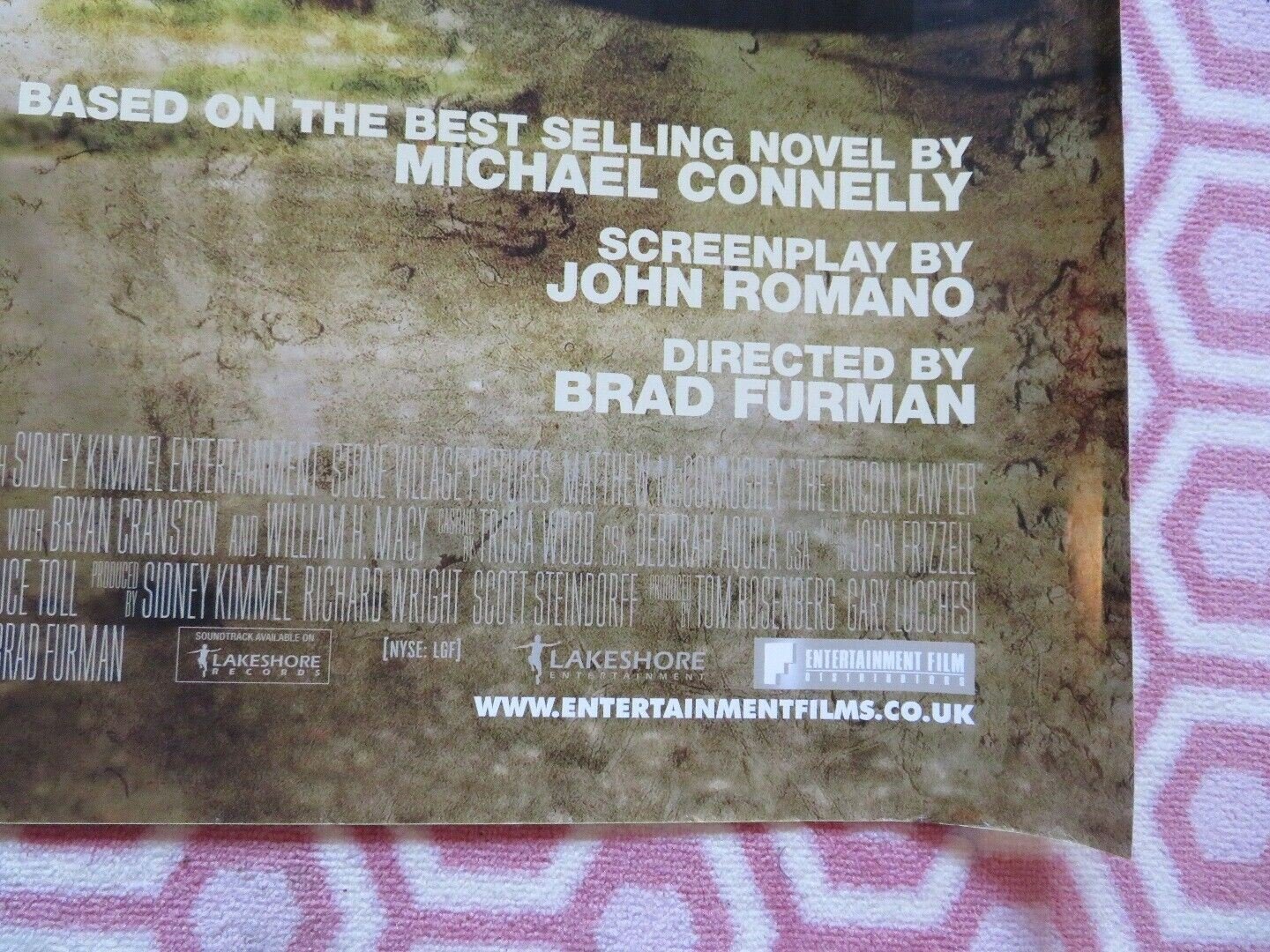 THE LINCOLN LAWYER QUAD (30"x 40") ROLLED POSTER MATTHEW MCCONAUGHEY 2011 Movie posters