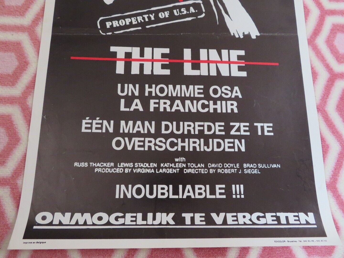 THE LINE / PARADES BELGIUM (21.5"x 14") POSTER RUSS THACKER LEWIS STADLEN 1972 Movie posters