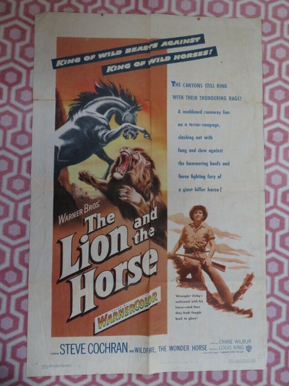 THE LION AND THE HORSE FOLDED US ONE SHEET POSTER STEVE COCHRAN 1952 Movie posters