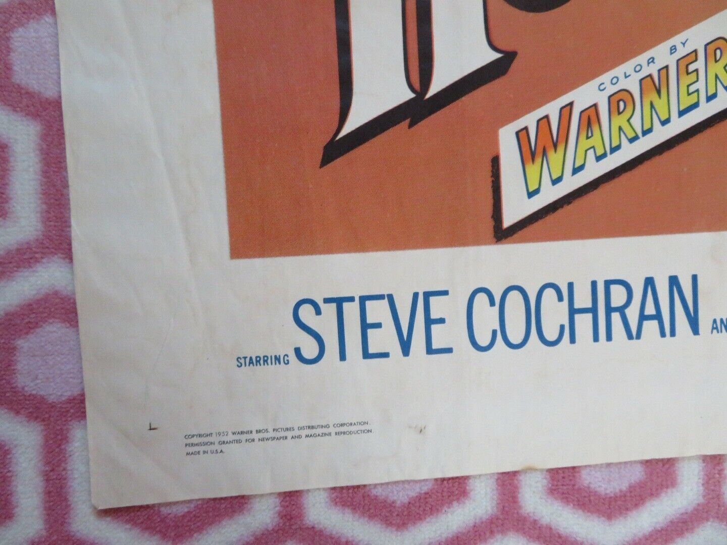 THE LION AND THE HORSE FOLDED US ONE SHEET POSTER STEVE COCHRAN 1952 Movie posters