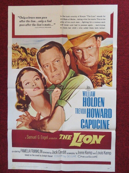 THE LION FOLDED US ONE SHEET POSTER WILLIAM HOLDEN TREVOR HOWARD CAPUCINE 1963 - Rendezvous Cinema