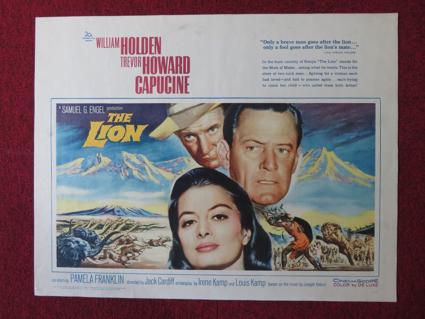 THE LION US HALF SHEET (22"x 28") POSTER WILLIAM HOLDEN TREVOR HOWARD 1963 Rendezvous Cinema Movie posters