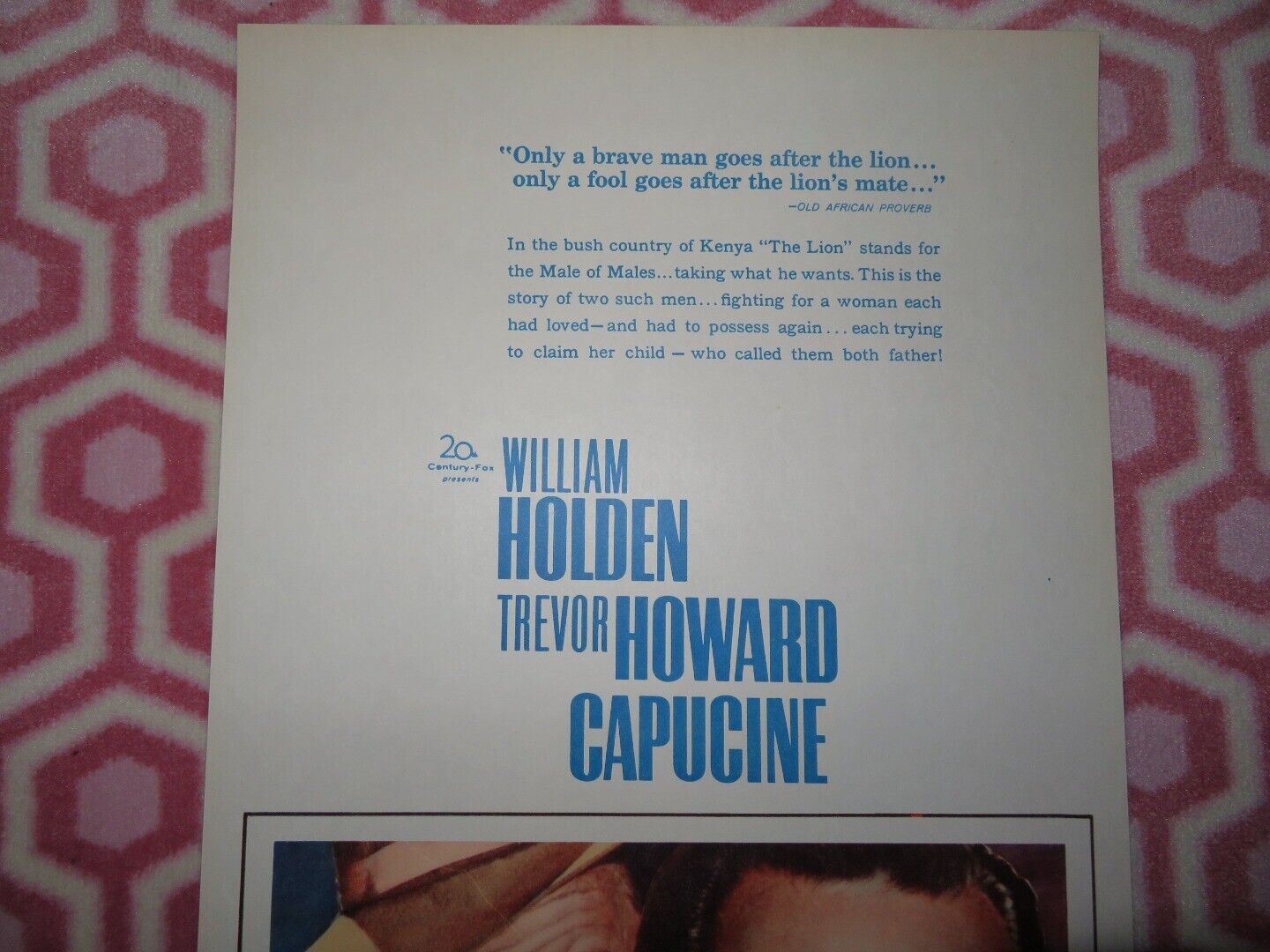THE LION US INSERT (14"x 36") POSTER WILLIAM HOLDEN TREVOR HOWARD CAPUCINE 1963 - Rendezvous Cinema