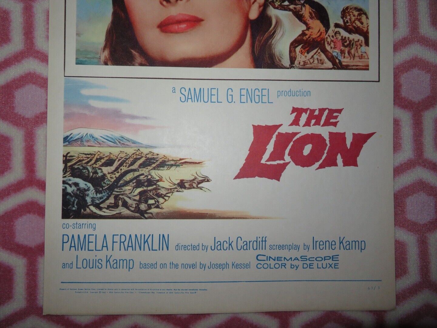 THE LION US INSERT (14"x 36") POSTER WILLIAM HOLDEN TREVOR HOWARD CAPUCINE 1963 - Rendezvous Cinema