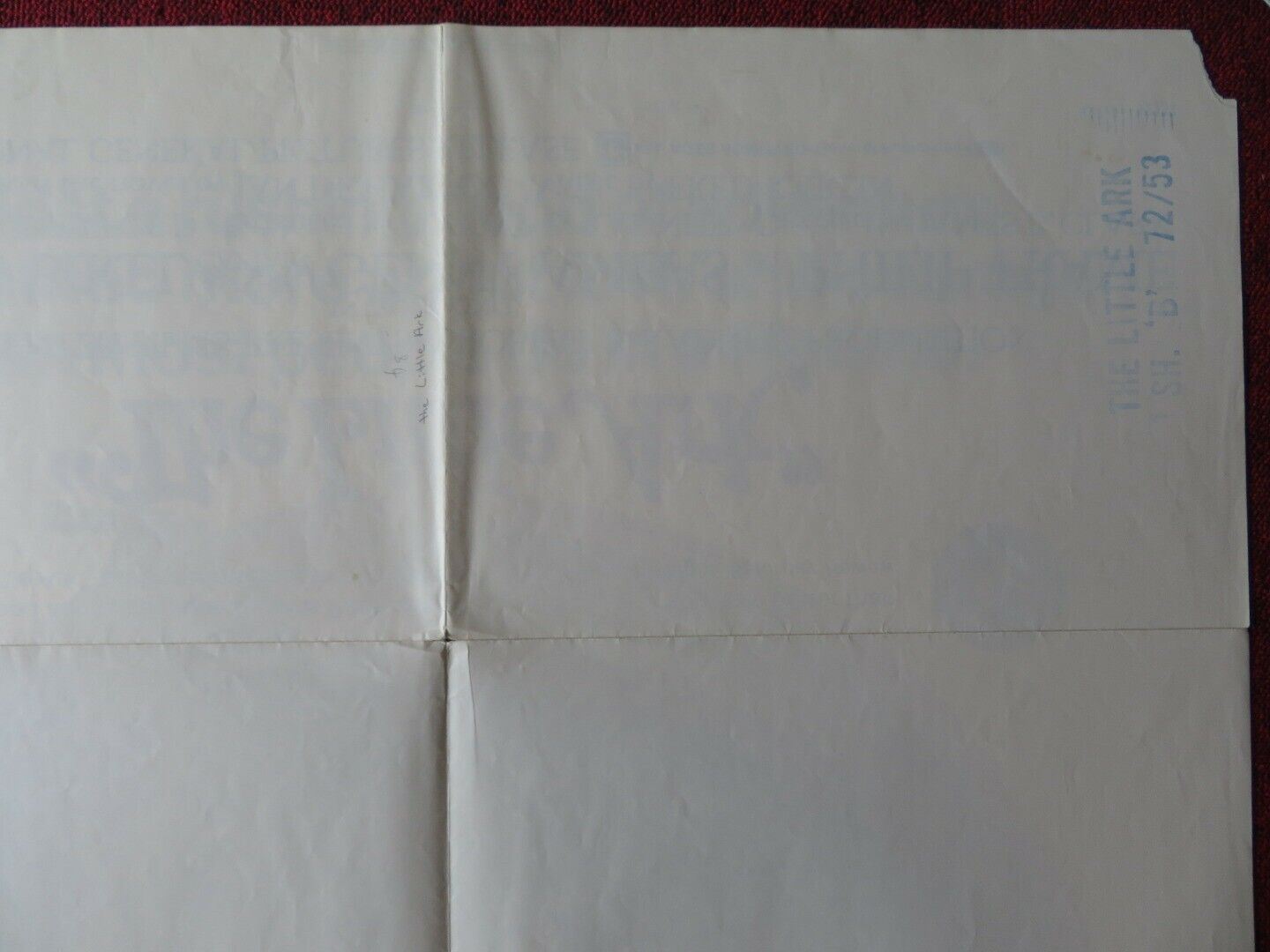THE LITTLE ARK STYLE B FOLDED US ONE SHEET POSTER THEODORE BIKEL G. AMBAS 1972 Movie posters