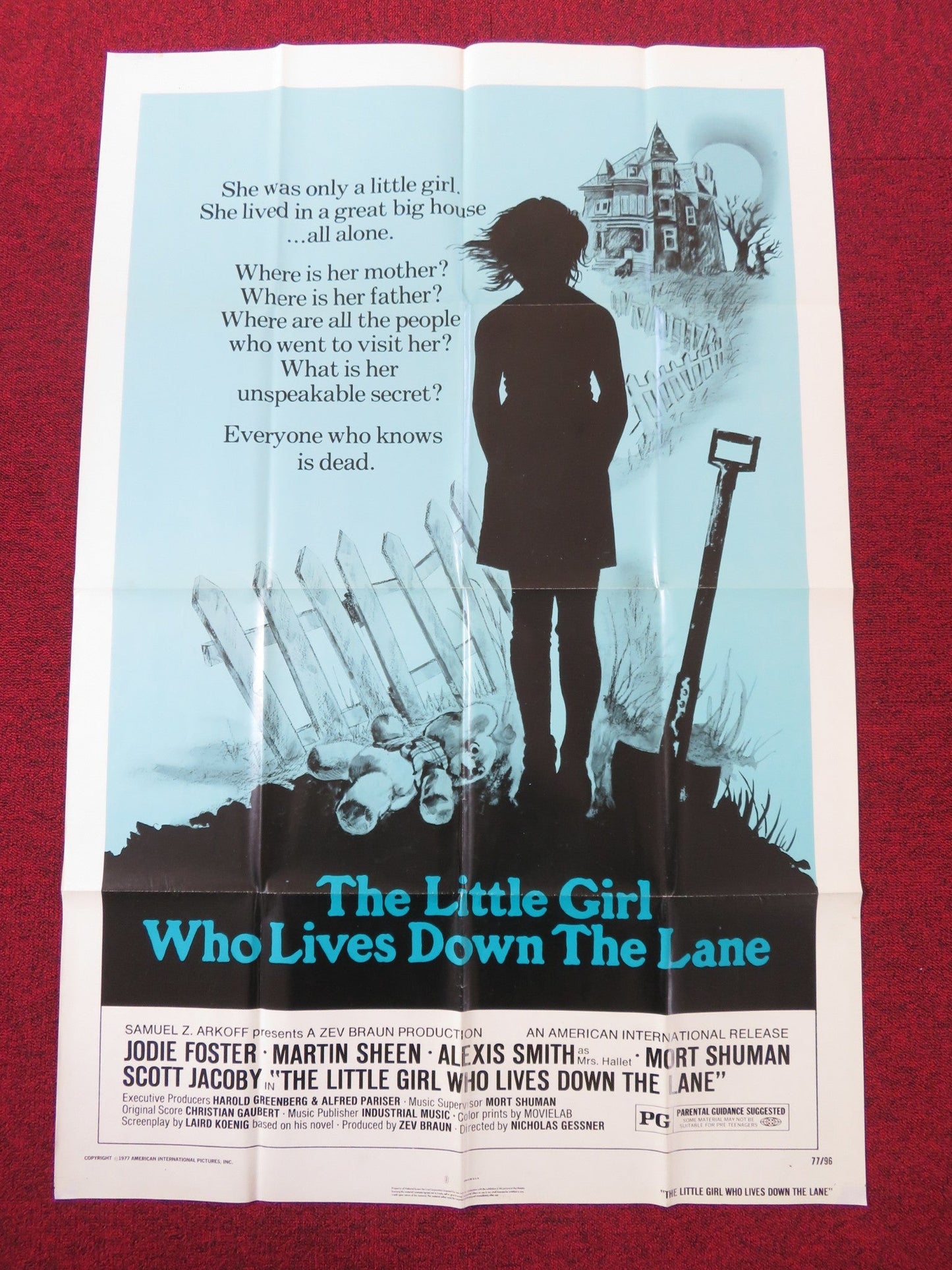 THE LITTLE GIRL WHO LIVES DOWN THE LANE FOLDED US ONE SHEET POSTER FOSTER 1977 Rendezvous Cinema Movie posters