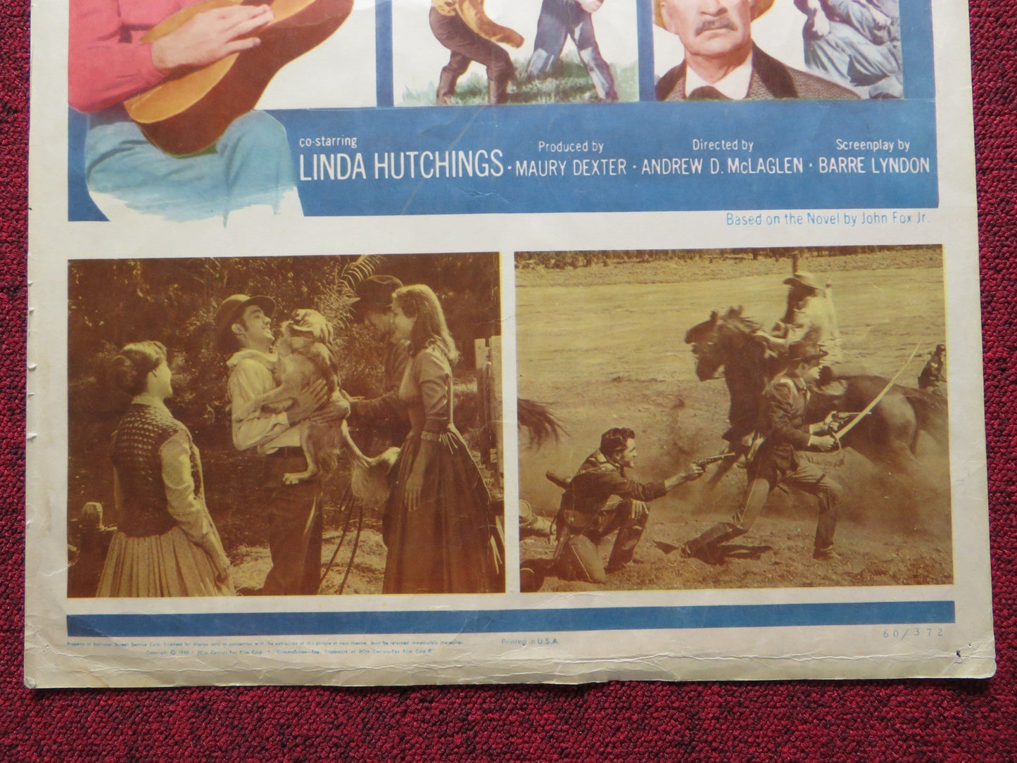 THE LITTLE SHEPHERD OF KINGDOM COME US INSERT (14"x 36") POSTER J RODGERS 1960 Rendezvous Cinema Movie posters