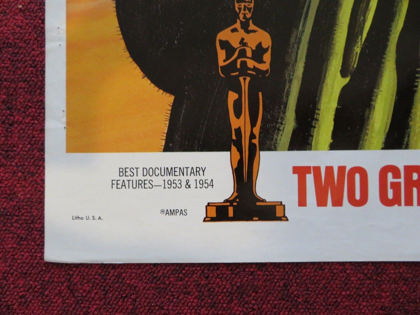 THE LIVING DESERT / THE VANISHING PRAIRIE COMBO FOLDED US ONE SHEET POSTER 1971 Rendezvous Cinema Movie posters