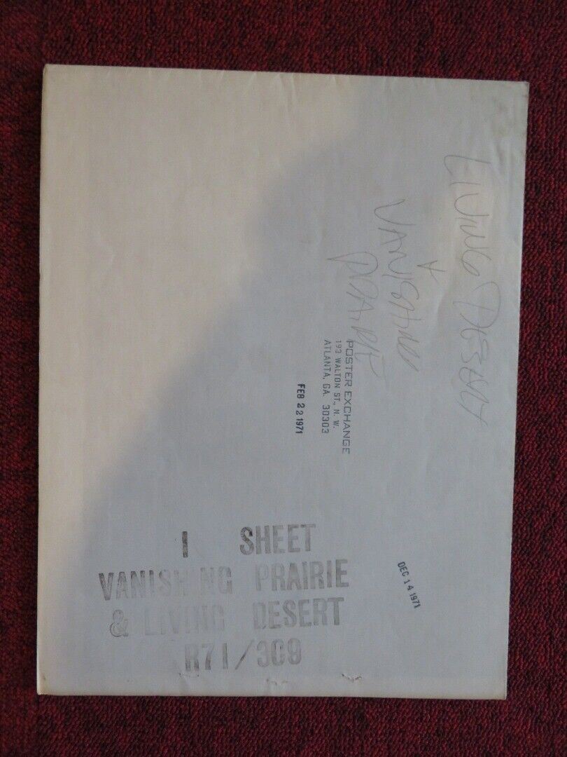 THE LIVING DESERT / THE VANISHING PRAIRIE COMBO FOLDED US ONE SHEET POSTER 1971 Rendezvous Cinema Movie posters