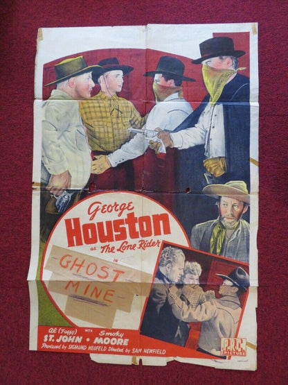 THE LONE RIDER IN GHOST TOWN/ GHOST MINE FOLDED US ONE SHEET POSTER 1941 Movie posters