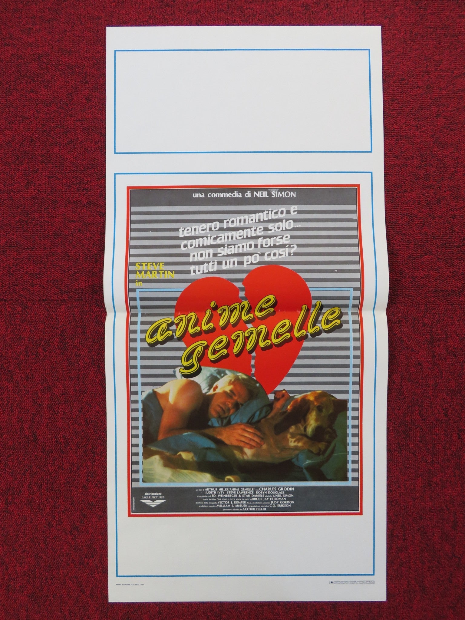 THE LONELY GUY ITALIAN LOCANDINA POSTER STEVE MARTIN CHARLES GRODIN 1987 Rendezvous Cinema Movie posters