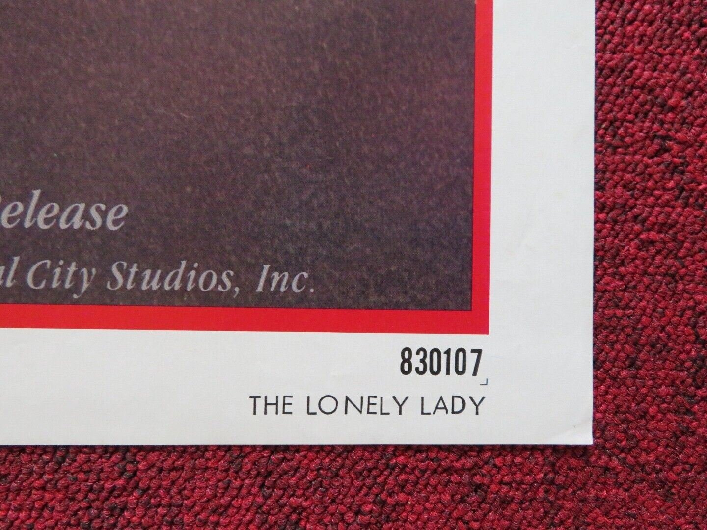 THE LONELY LADY US ONE SHEET POSTER PIA ZADORA LLOYD BOCHNER 1982 Movie posters