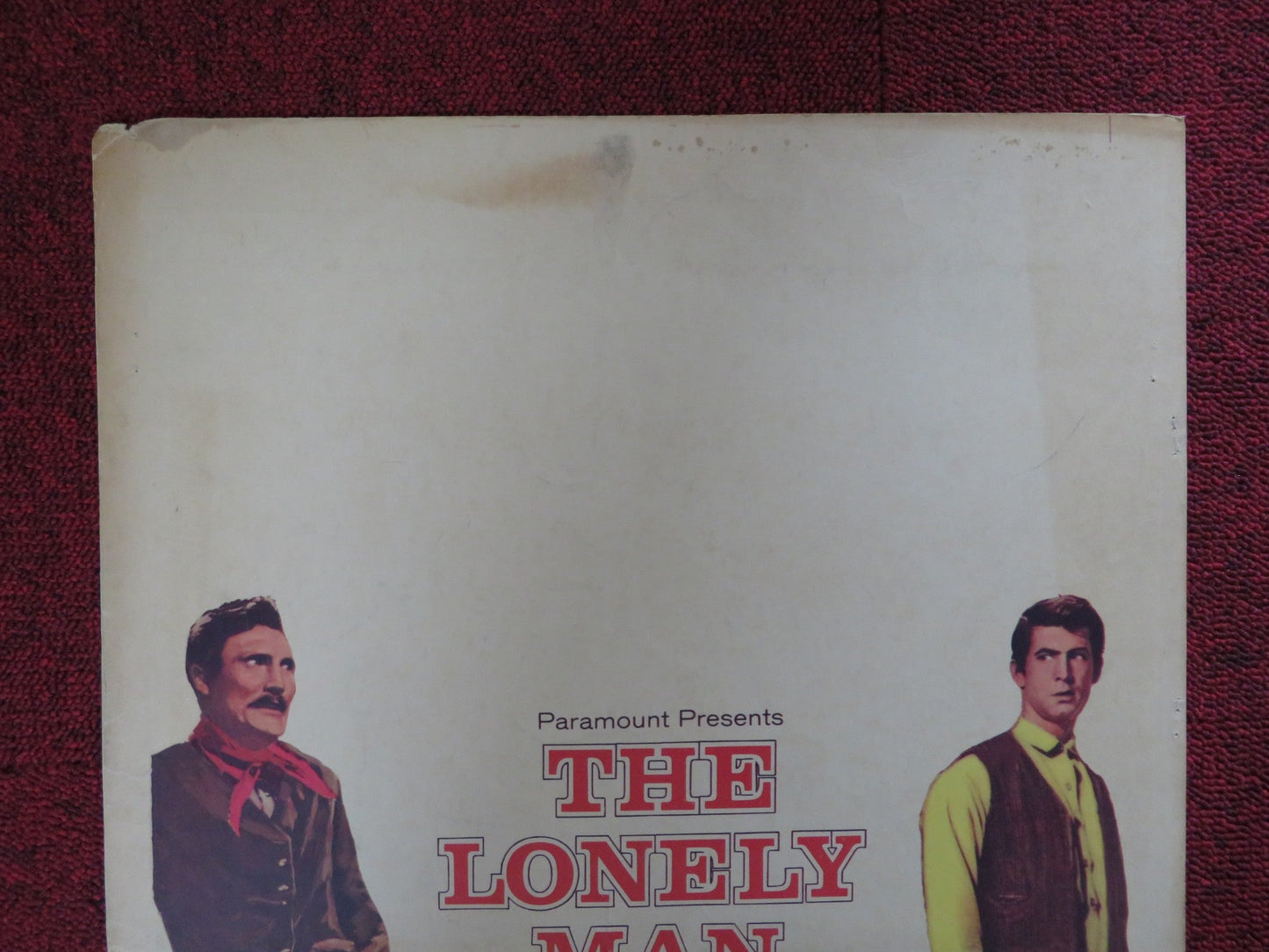 THE LONELY MAN WINDOW CARD (14"x 22") POSTER JACK PALANCE ANTHONY PERKINS 1957 Rendezvous Cinema Movie posters