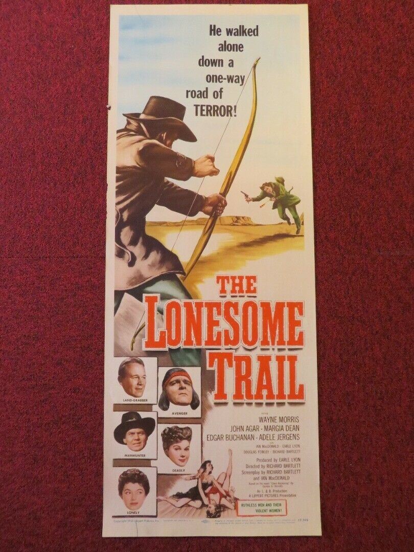THE LONESOME TRAIL US INSERT (14"x 36") POSTER WAYNE MORRIS JOHN AGAR 1955 Movie posters