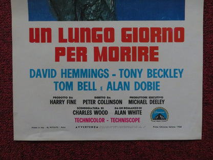 THE LONG DAY'S DYING ITALIAN LOCANDINA POSTER DAVID HEMMINGS TONY BECKLEY 1968 Rendezvous Cinema Movie posters