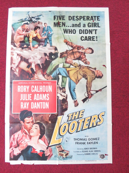 THE LOOTERS FOLDED US ONE SHEET POSTER RORY CALHOUN JULIE ADAMS 1955 Rendezvous Cinema Movie posters