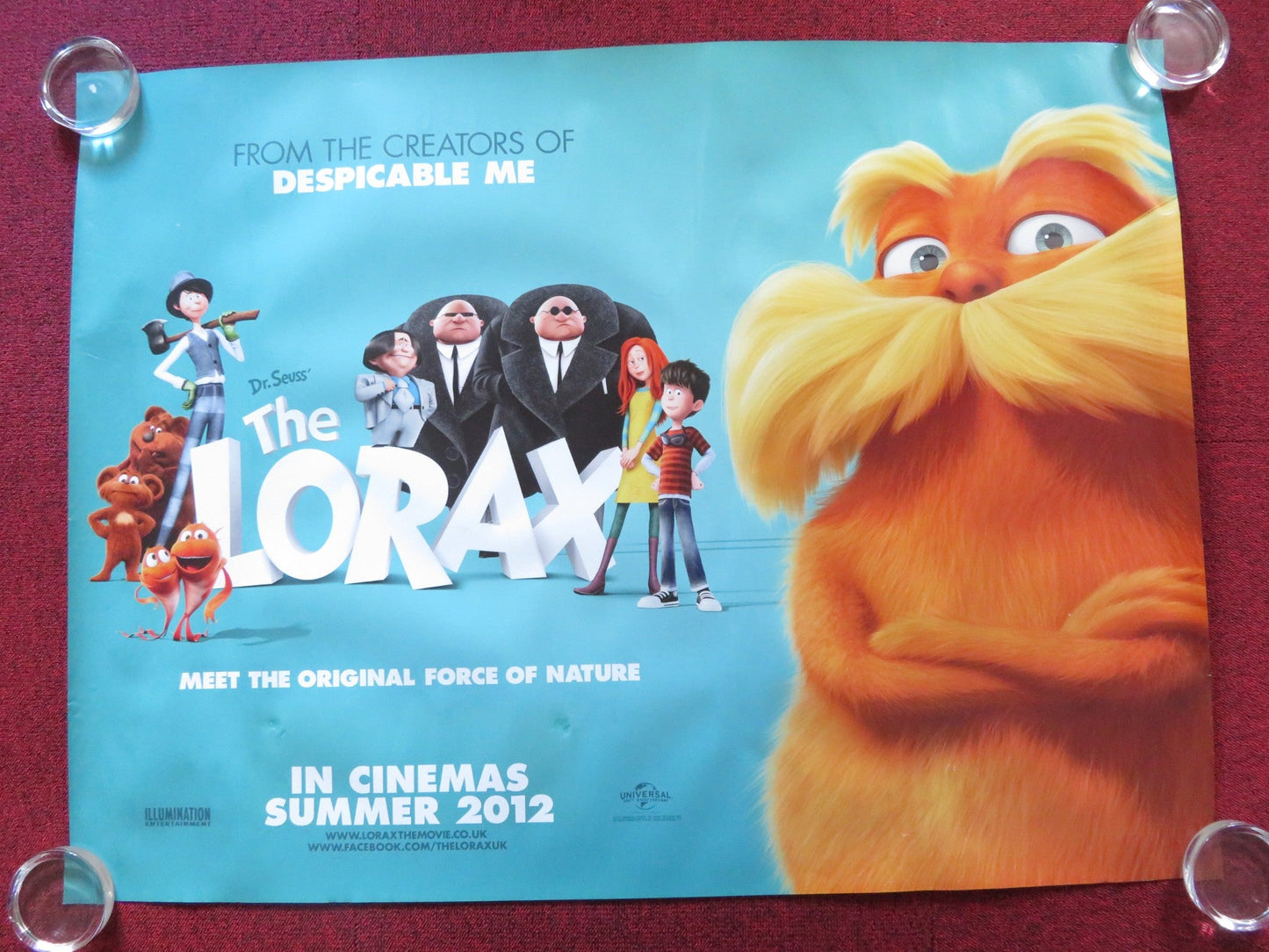 THE LORAX UK QUAD ROLLED POSTER DANNY DEVITO ED HELMS 2012 Rendezvous Cinema Movie posters