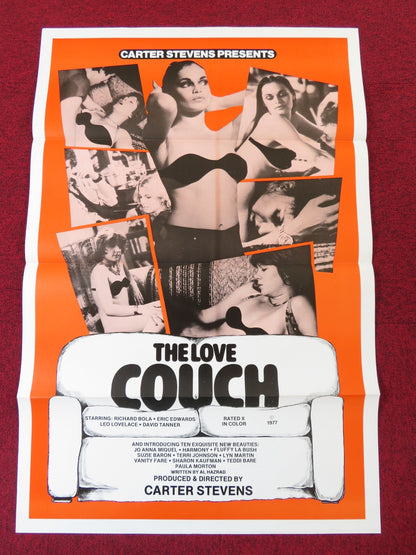 THE LOVE COUCH US TRI FOLDED ONE SHEET ROLLED POSTER BETH ANNA HARMONY 1978 Rendezvous Cinema Movie posters