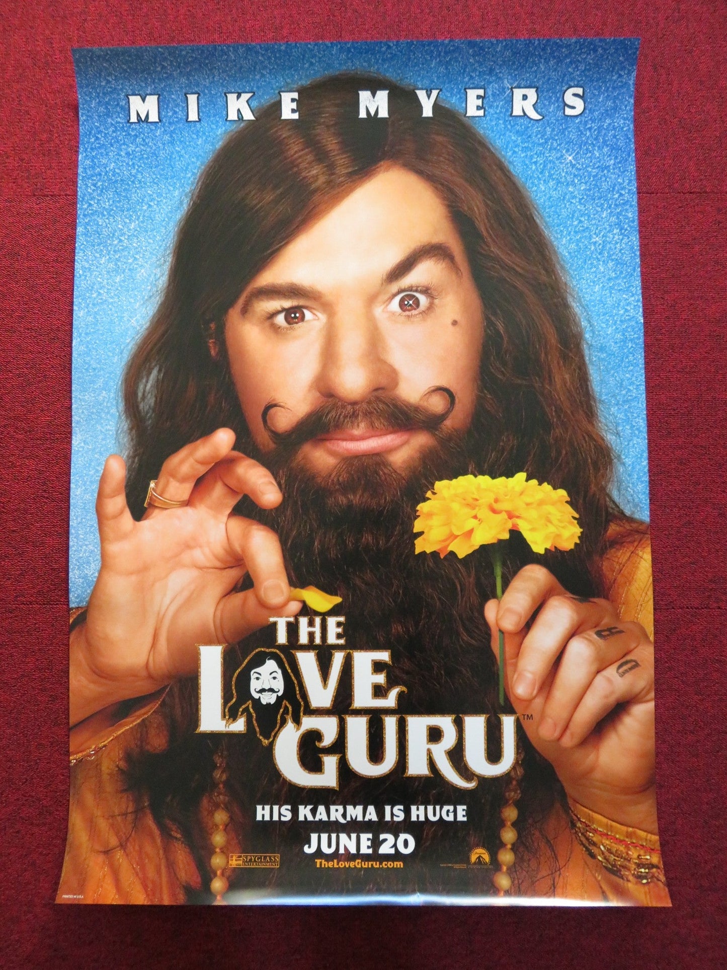THE LOVE GURU US ONE SHEET ROLLED POSTER MIKE MYERS 2008 Rendezvous Cinema Movie posters