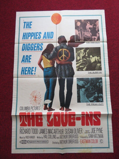 THE LOVE-INS FOLDED US ONE SHEET POSTER RICHARD TODD JAMES MACARTHUR 1967 - Rendezvous Cinema