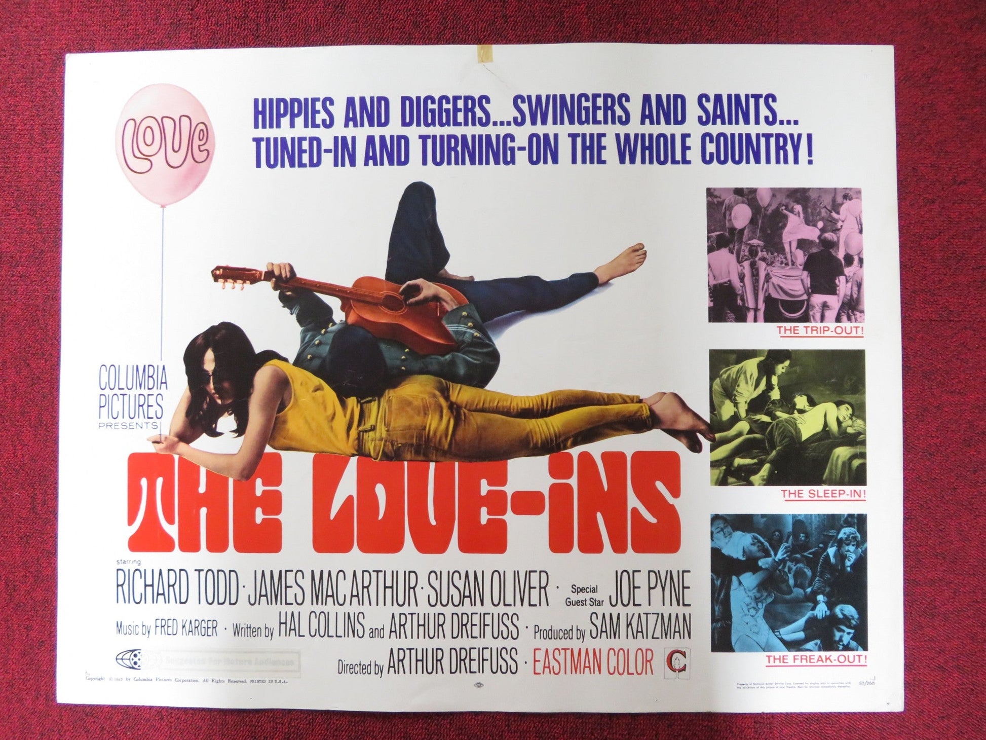 THE LOVE - INS US HALF SHEET (22"x 28") POSTER RICHARD TODD JAMES MACARTHUR 1967 Rendezvous Cinema Movie posters