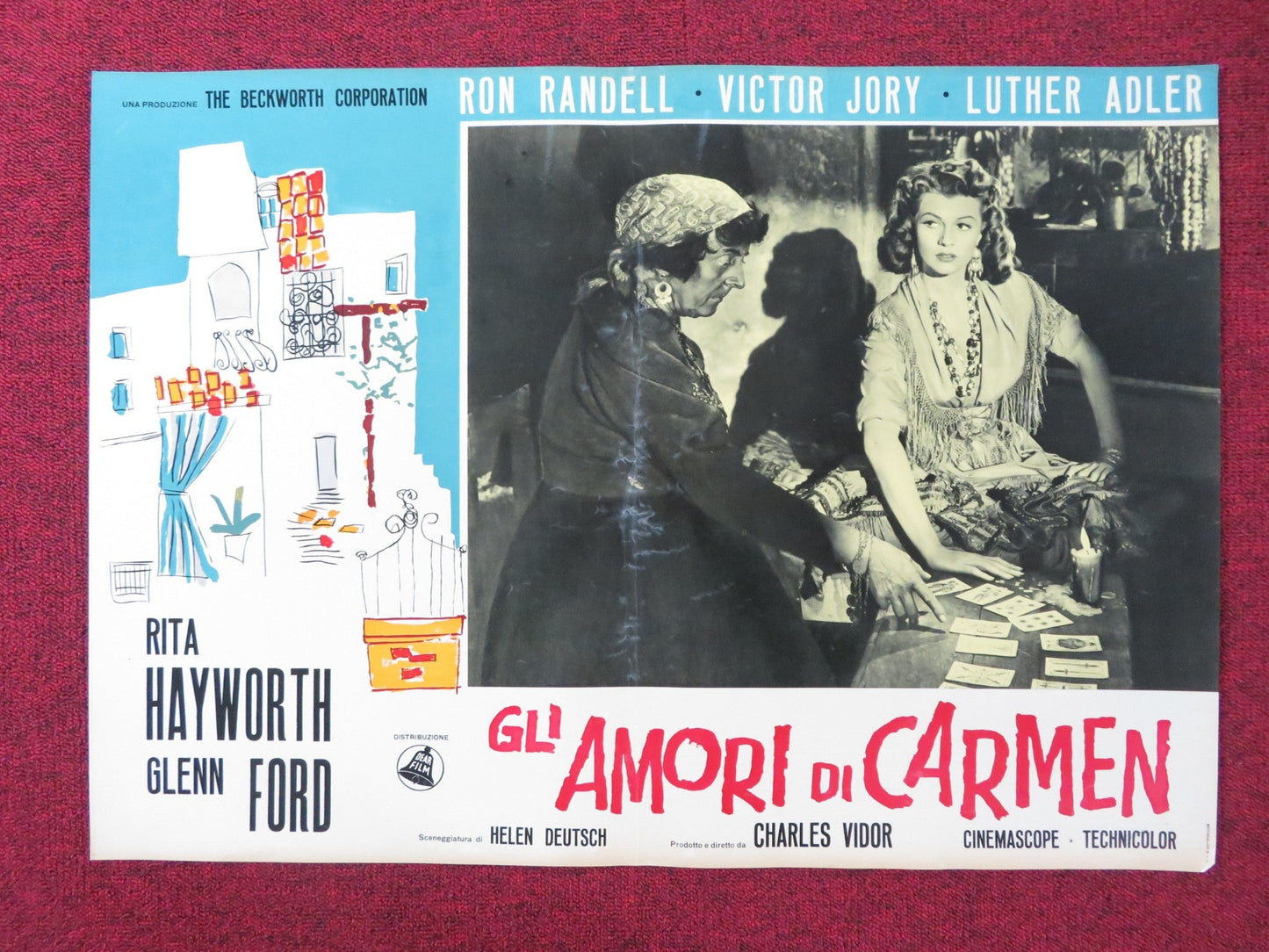 THE LOVES OF CARMEN - B ITALIAN FOTOBUSTA POSTER RITA HAYWORTH GLENN FORD R1960S Rendezvous Cinema Movie posters