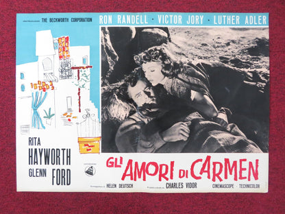 THE LOVES OF CARMEN - C ITALIAN FOTOBUSTA POSTER RITA HAYWORTH GLENN FORD R1960S Rendezvous Cinema Movie posters