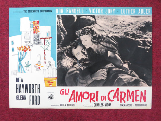 THE LOVES OF CARMEN - C ITALIAN FOTOBUSTA POSTER RITA HAYWORTH GLENN FORD R1960S Rendezvous Cinema Movie posters