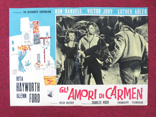 THE LOVES OF CARMEN - D ITALIAN FOTOBUSTA POSTER RITA HAYWORTH GLENN FORD R1960S Rendezvous Cinema Movie posters
