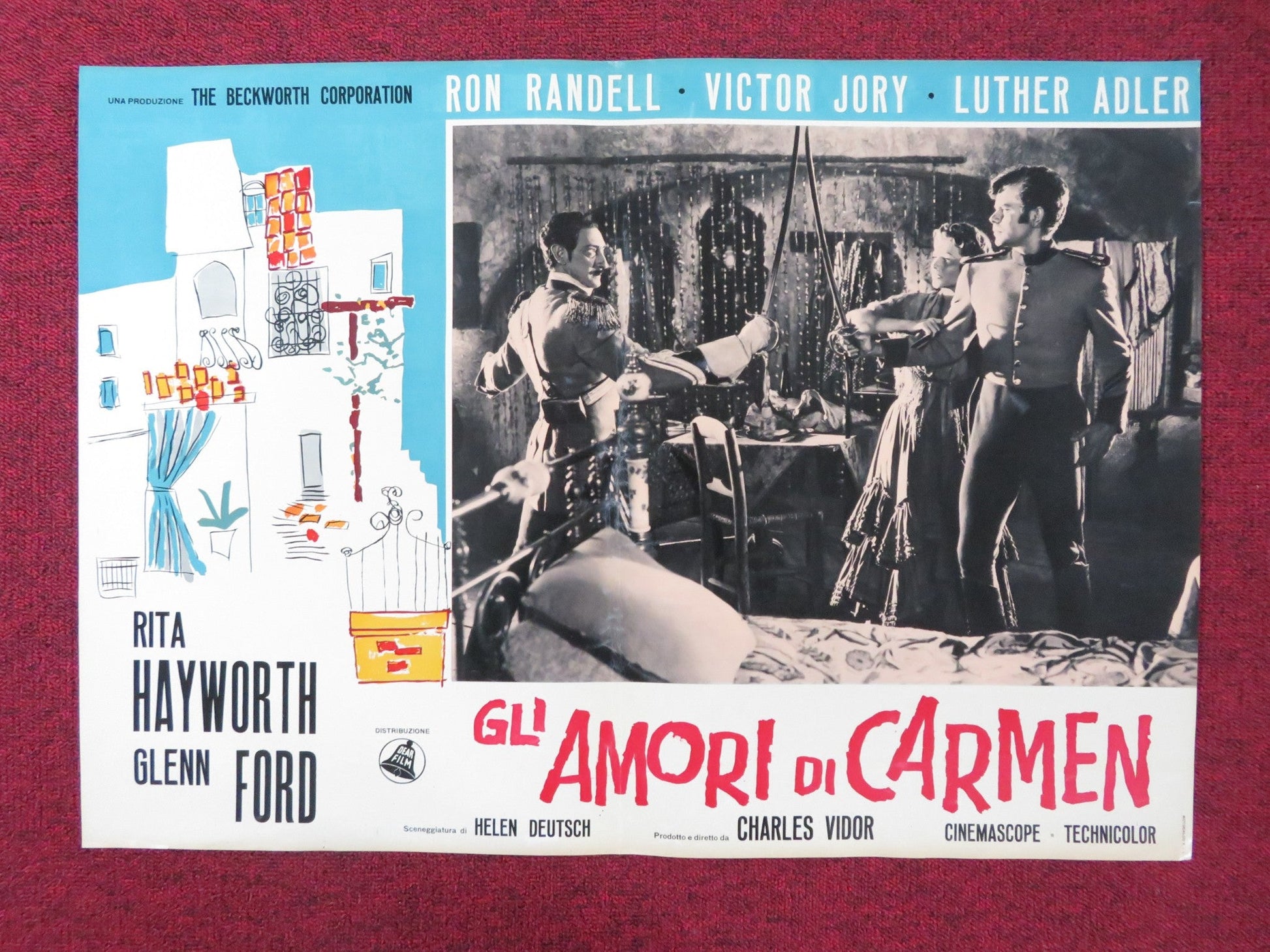 THE LOVES OF CARMEN - E ITALIAN FOTOBUSTA POSTER RITA HAYWORTH GLENN FORD R1960S Rendezvous Cinema Movie posters