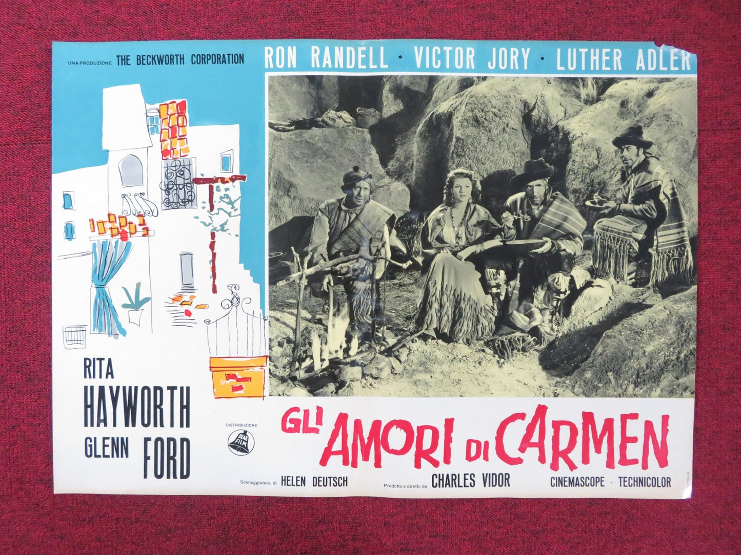 THE LOVES OF CARMEN - F ITALIAN FOTOBUSTA POSTER RITA HAYWORTH GLENN FORD R1960S Rendezvous Cinema Movie posters