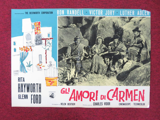 THE LOVES OF CARMEN - F ITALIAN FOTOBUSTA POSTER RITA HAYWORTH GLENN FORD R1960S Rendezvous Cinema Movie posters
