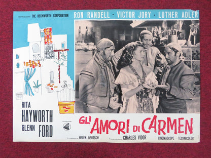 THE LOVES OF CARMEN - G ITALIAN FOTOBUSTA POSTER RITA HAYWORTH GLENN FORD R1960S Rendezvous Cinema Movie posters