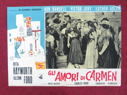 THE LOVES OF CARMEN - H ITALIAN FOTOBUSTA POSTER RITA HAYWORTH GLENN FORD R1960S Rendezvous Cinema Movie posters