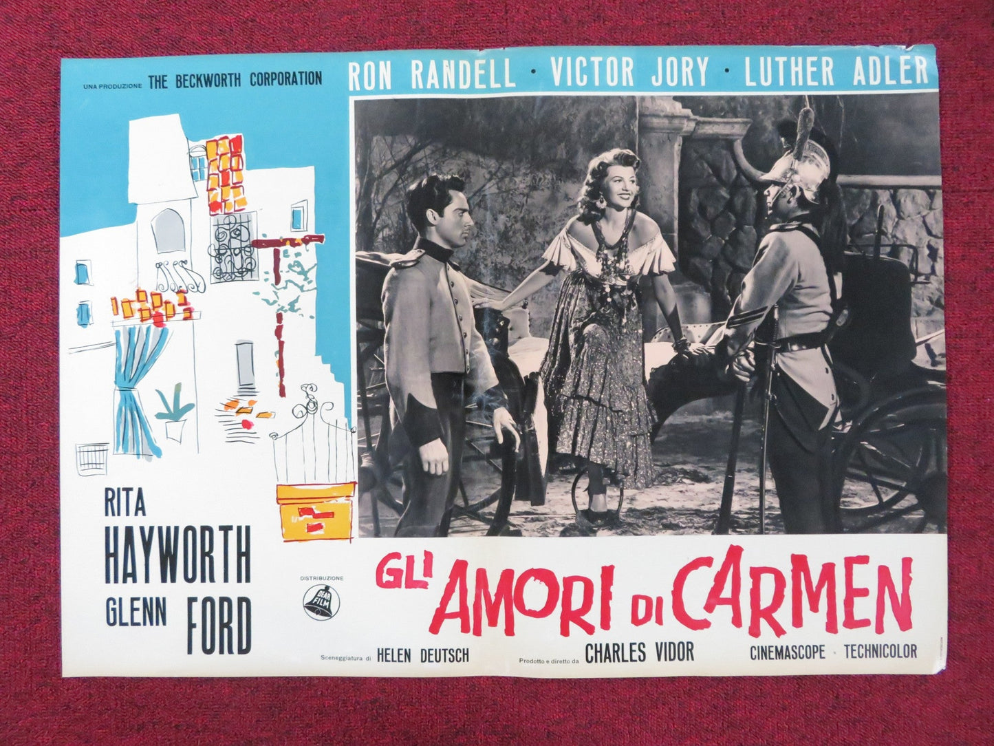 THE LOVES OF CARMEN - I ITALIAN FOTOBUSTA POSTER RITA HAYWORTH GLENN FORD R1960S Rendezvous Cinema Movie posters