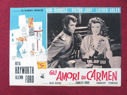 THE LOVES OF CARMEN ITALIAN FOTOBUSTA POSTER RITA HAYWORTH GLENN FORD R1960S Rendezvous Cinema Movie posters