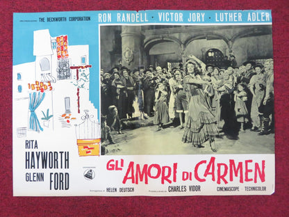 THE LOVES OF CARMEN - J ITALIAN FOTOBUSTA POSTER RITA HAYWORTH GLENN FORD R1960S Rendezvous Cinema Movie posters