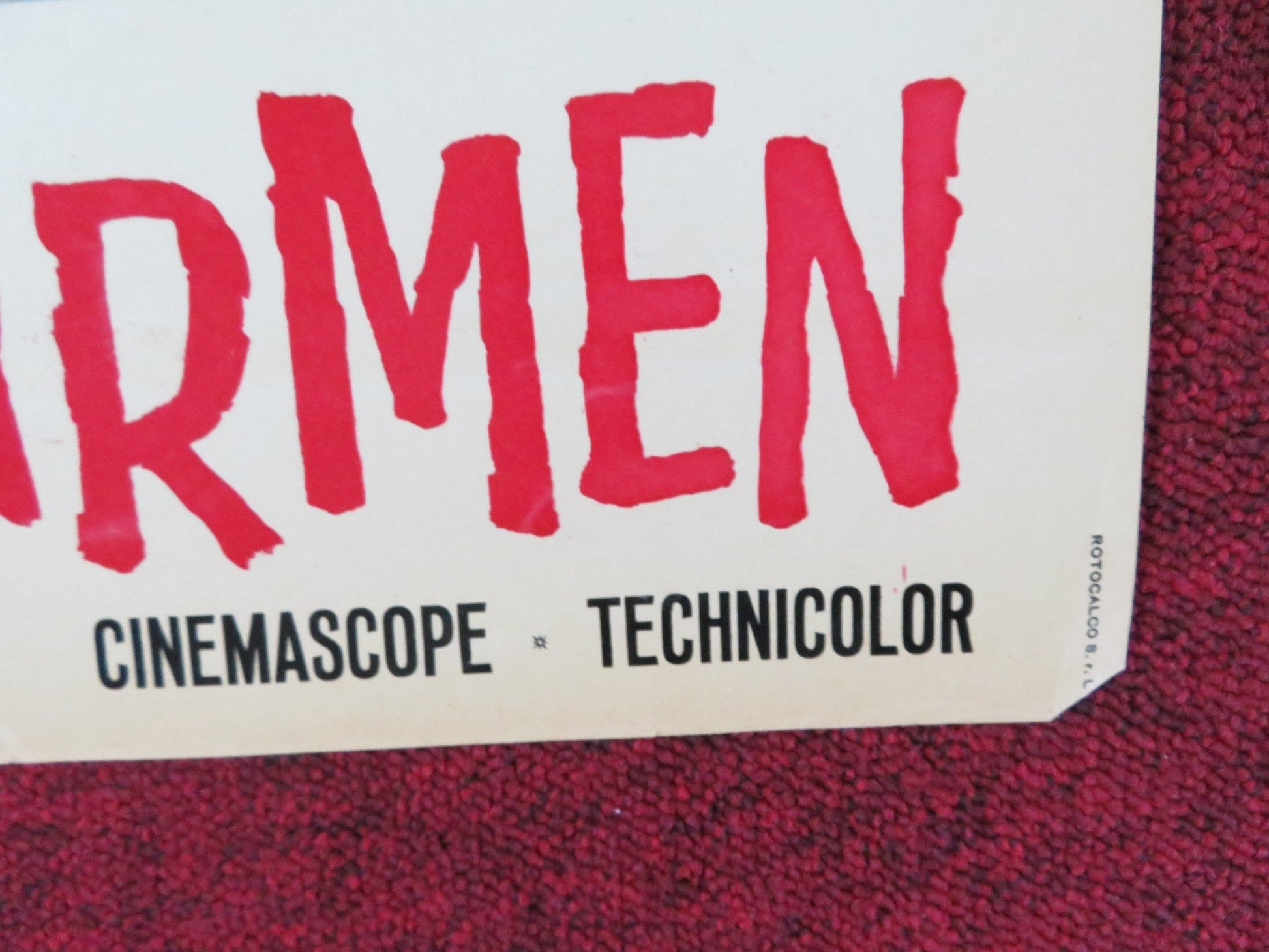 THE LOVES OF CARMEN - J ITALIAN FOTOBUSTA POSTER RITA HAYWORTH GLENN FORD R1960S Rendezvous Cinema Movie posters