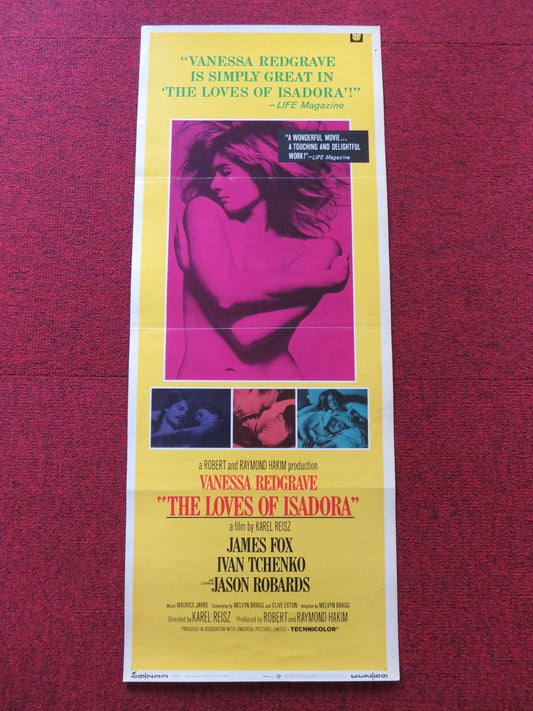 THE LOVES OF ISADORA US INSERT (14"x 36") POSTER VANESSA REGRAVE JAMES FOX 1969 Rendezvous Cinema Movie posters