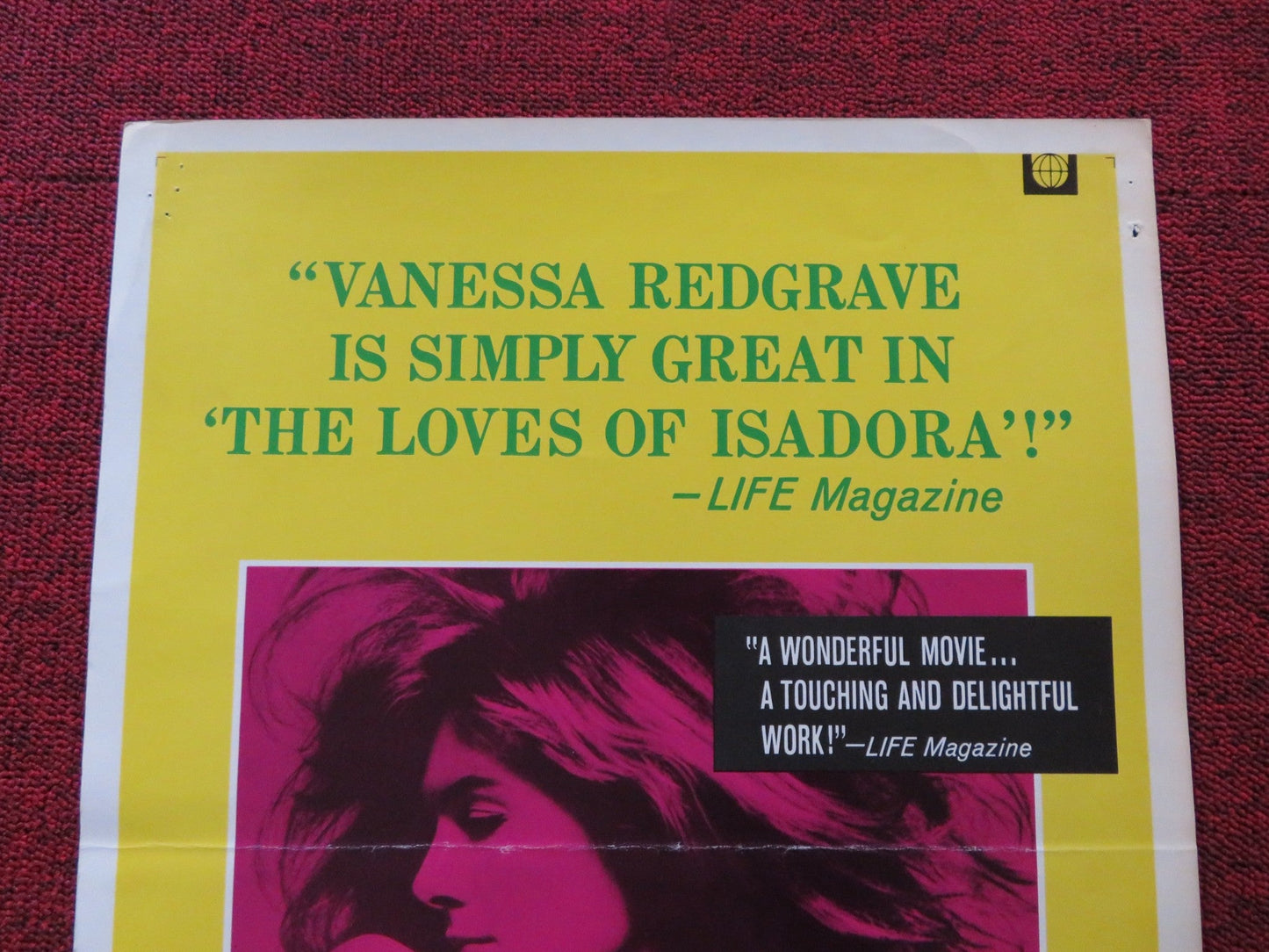 THE LOVES OF ISADORA US INSERT (14"x 36") POSTER VANESSA REGRAVE JAMES FOX 1969 Rendezvous Cinema Movie posters
