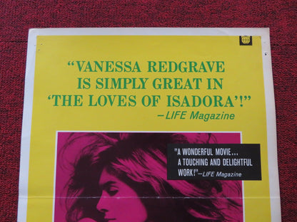 THE LOVES OF ISADORA US INSERT (14"x 36") POSTER VANESSA REGRAVE JAMES FOX 1969 Rendezvous Cinema Movie posters
