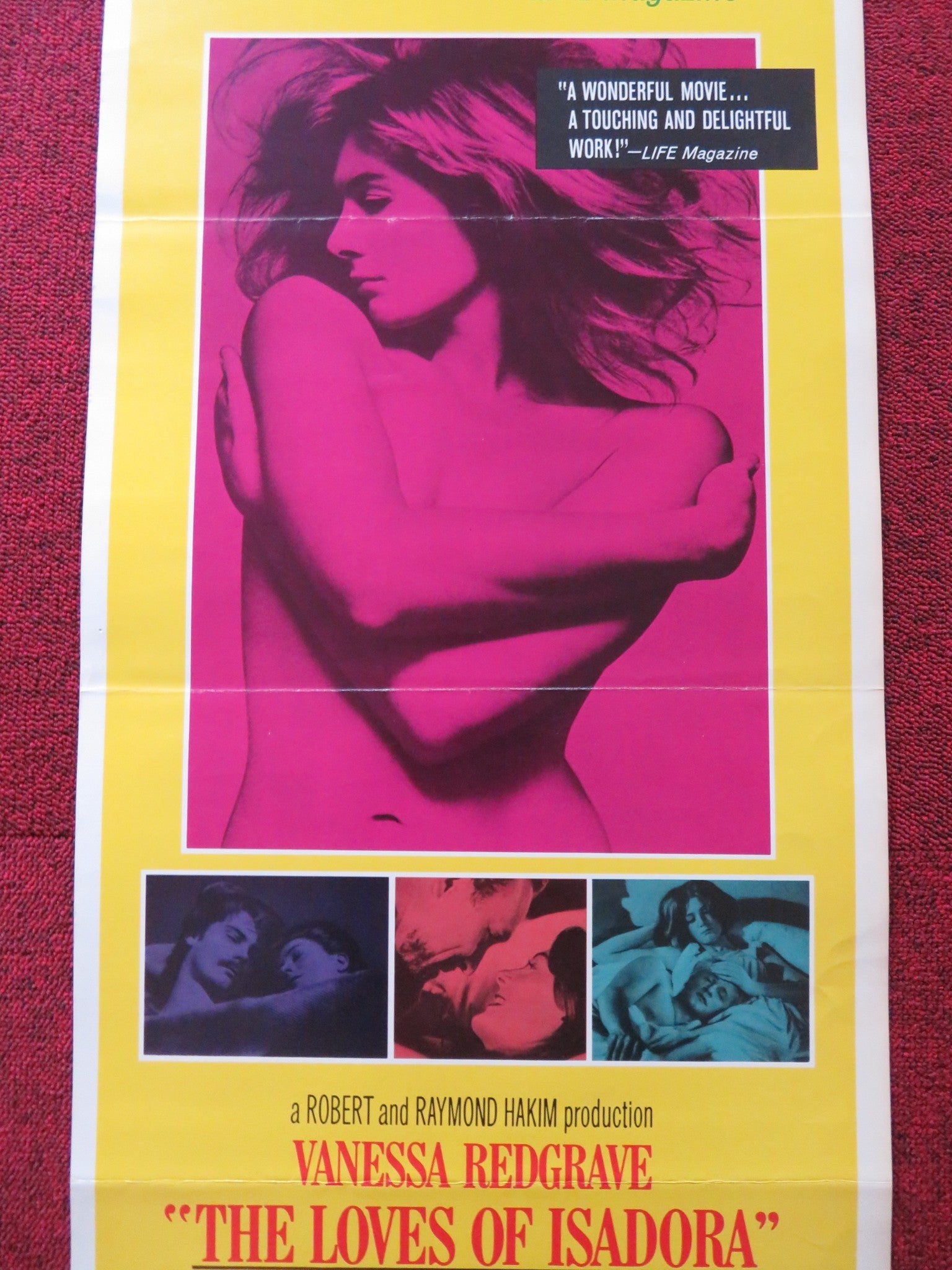 THE LOVES OF ISADORA US INSERT (14"x 36") POSTER VANESSA REGRAVE JAMES FOX 1969 Rendezvous Cinema Movie posters