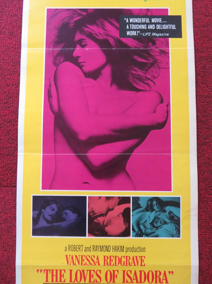 THE LOVES OF ISADORA US INSERT (14"x 36") POSTER VANESSA REGRAVE JAMES FOX 1969 Rendezvous Cinema Movie posters