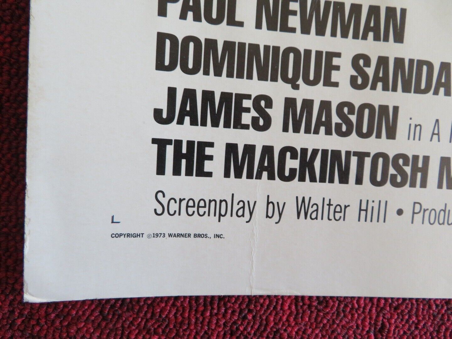 THE MACKINTOSH MAN US HALF SHEET (22"x 28") POSTER PAUL NEWMAN 1973 - Rendezvous Cinema